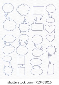 set of blank  comic speech bubbles