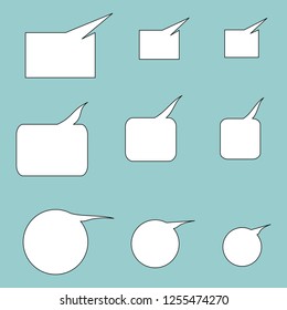 Set of blank communication bubbles. Vector graphic illustration.