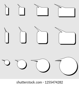 Set of blank communication bubbles. Vector graphic illustration.