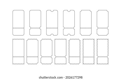 set of blank contours of ticket blanks of different shapes and configurations. Flat style - Powered by Shutterstock - Get 15% off with code: PIKWIZARD15
