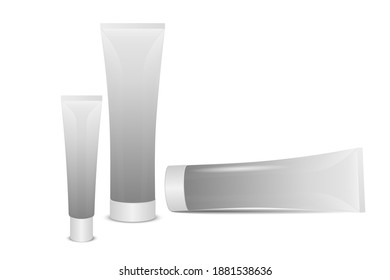 Set of blank cosmetic bottle mock-ups with pump cap.Collection of beauty product bottles and containers
