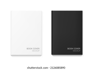 Set of blank cover book mockup. Vector illustration isolated on white background. It can be used for promo, e-catalogs, brochures, etc. Ready for your design. EPS10.	
