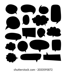 Set of Blank Dialog Boxes Illustration Design, Various Empty Callout Collection Template Vector