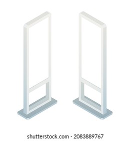 Set of blank digital signages isolated on white background. Vector