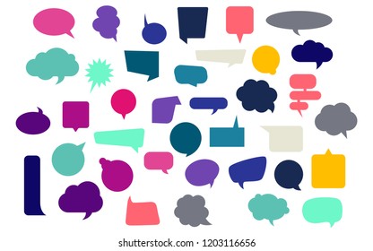 Set of blank empty colorful speech bubbles. Eps10