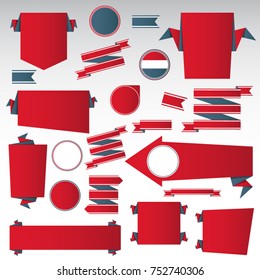 Set of blank, empty retro product recommendations, origami vintage labels set.Vector design elements.
