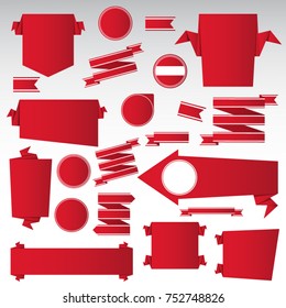 Set of blank, empty retro product recommendations, origami vintage labels set.Vector design elements.