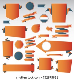 Set of blank, empty retro product recommendations, origami vintage labels set.Vector design elements.