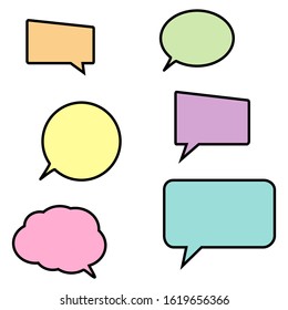 Set blank empty speech bubbles vector icon illustration isolated