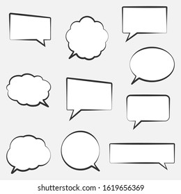 Set blank empty speech bubbles vector icon illustration isolated