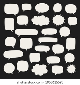 Set of blank empty speech bubbles. Design elements