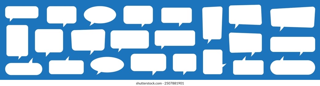 Set of blank empty speech bubbles. Cartoon chatting box, message box. 
