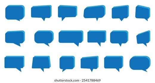 Satz leerer Sprechblasen für Text, Chat, Meldungsfeld. Sprechzeichen Sprechzeichen Dialog Kommunikationsrahmen Vektorgrafik.