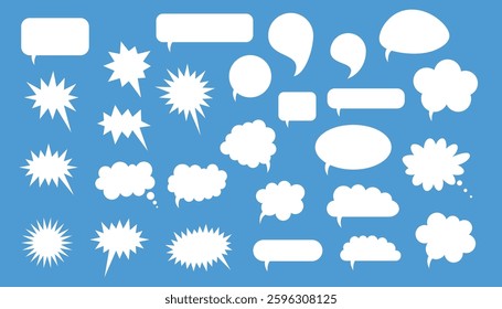 Set of blank empty speech bubbles for text. cartoon balloon word design. chatting, message box. balloon speak sign dialog frame. vector illustration