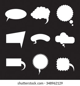 Set of blank empty white speech bubbles. Collection of speech balloons.