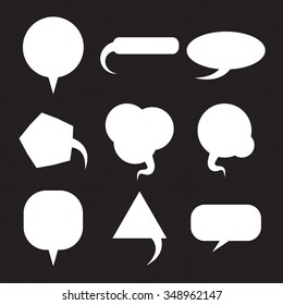 Set of blank empty white speech bubbles. Collection of speech balloons.