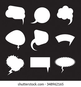 Set of blank empty white speech bubbles. Collection of speech balloons.