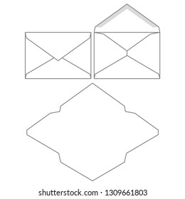 Set of blank envelopes. Vector and illustration envelope template for your design.