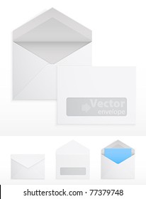 Set of blank envelops on white. Vector illustration