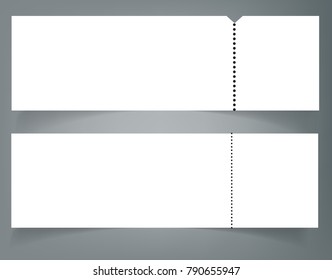 Set Of Blank Event Concert Ticket Mockup Template. Concert, Party Or Festival Ticket Design Template