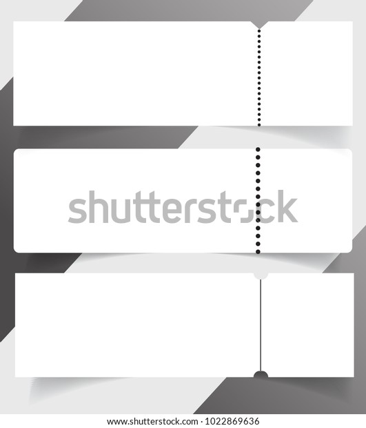 Download Set Blank Event Concert Ticket Mockup Stock Vector Royalty Free 1022869636