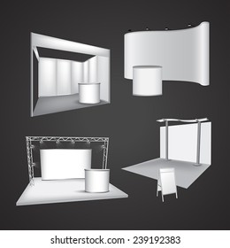 Set of blank exhibition display vector
