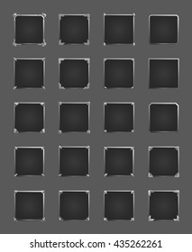 Set of blank frame for icons games. Vector illustration.