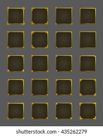Set of blank frame for icons games. Vector illustration. svg