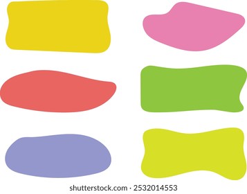  Set blank geometric organic rectangle frame elements