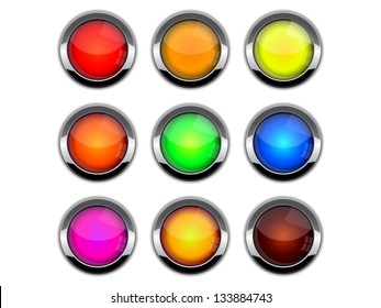 Set of blank glossy buttons. File is in eps10 format.
