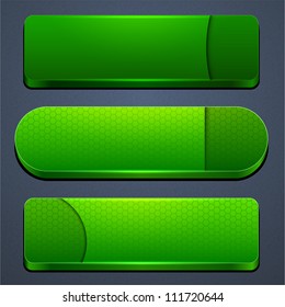 Set of blank green buttons for website or app. Vector eps10.