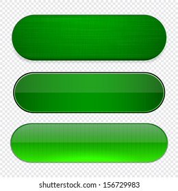 Set of blank green buttons for website or app. Vector eps10. 