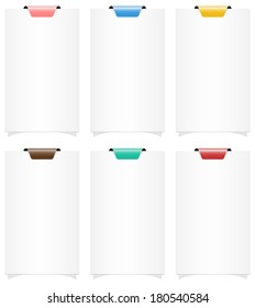 the set of blank horizontal web banner templates with color tag / the horizontal blank banner set / The sheets of paper
