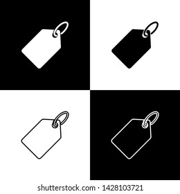 Set Blank label template price tag icons isolated on black and white background. Empty shopping discount sticker. Template discount banner. Vector Illustration