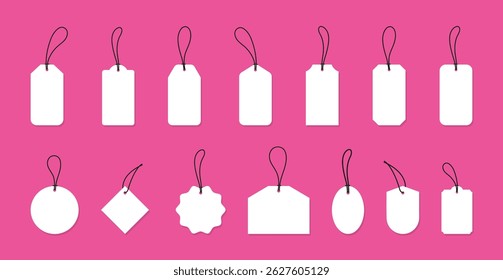 Set of blank labels for discount, sale, price tags.