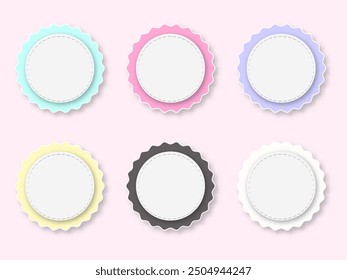 set of blank labels isolated on pink color