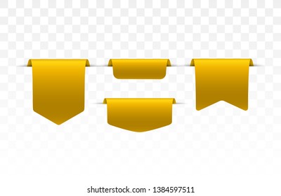 Set of blank labels. Offer tag. Gold colored promo label. Vector illustration