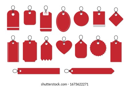 Set of blank labels tag template with shadow