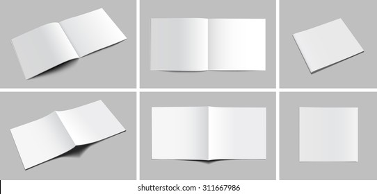 Set of blank magazine, album or book mockup on gray background - Shutterstock ID 311667986