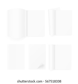 Set Of Blank Magazine Template With Soft Shadows. EPS10 Vector