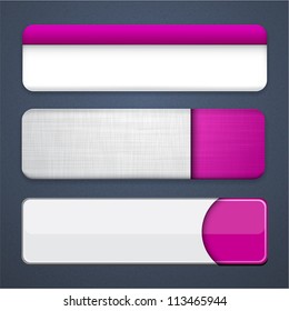 Set of blank magenta buttons for website or app. Vector eps10.