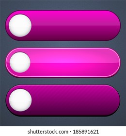 Set leerer Magentaknöpfe für Website oder App. Vektor eps10.