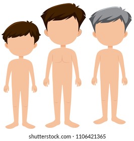 Set of blank males characters illustration