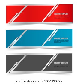 set of blank modern creative banner template illustration vector isolated background