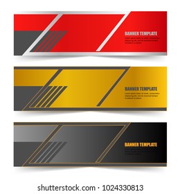 set of blank modern creative banner template illustration vector isolated background