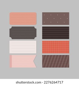 Set Of Blank Note Paper Sheets For School Or Office Cartoon Flat Vector Design
