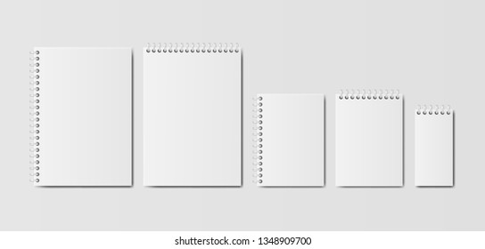 set of  blank notebook, 3d realistic isolated on white background, EPS 10