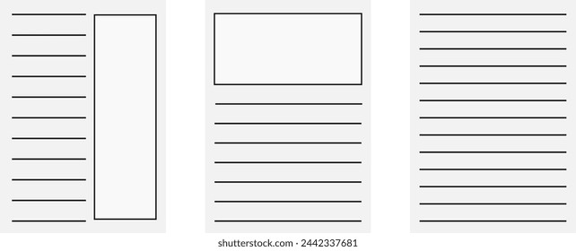 set of blank notebook pages with lines