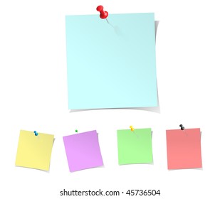 Set of blank, office stickers, vector.