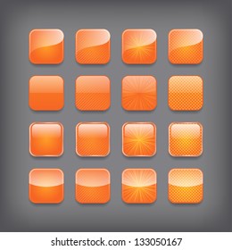 Set of blank orange buttons for you design or app.